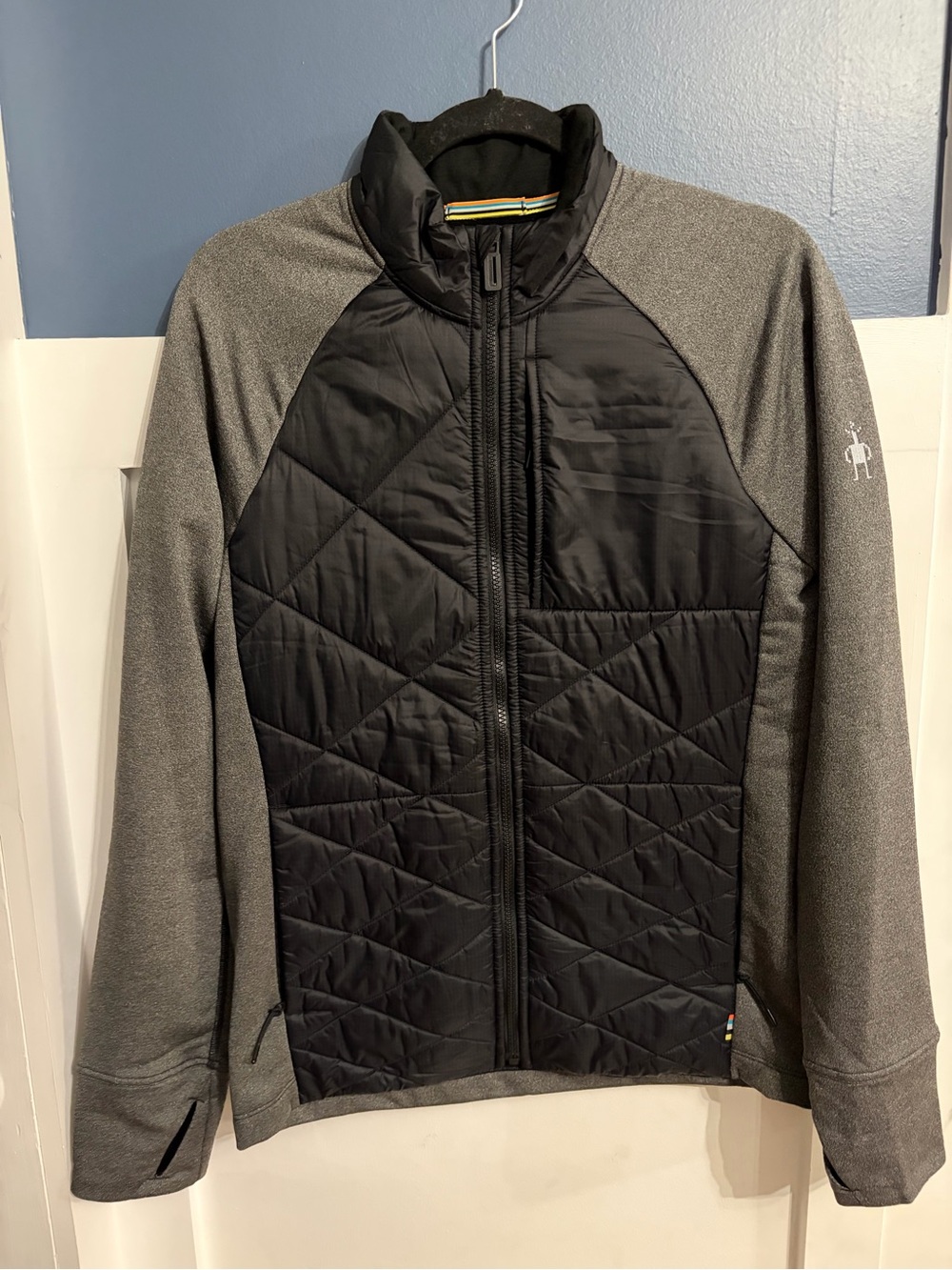 Smartwool Men's Smartloft Hybrid Jacket Black/Gray Size Small Merino Quilted